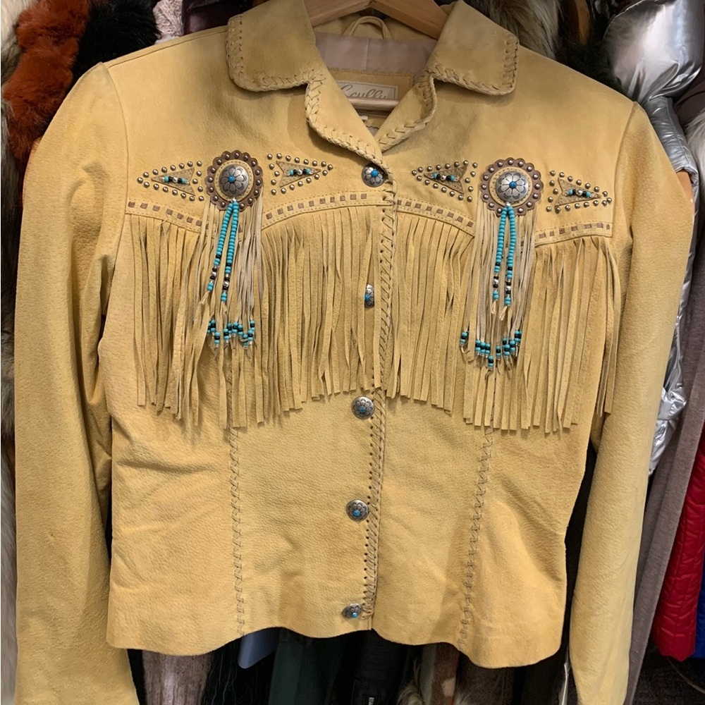 NWT Scully Fringe & Beaded Boar Suede Leather Jacket ~ Sz. XS - Picture 2 of 10